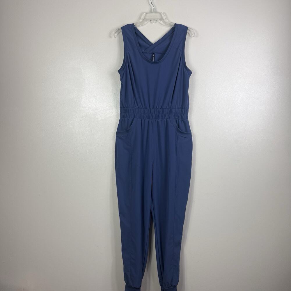Kuhl Vantage Jumpsuit Womens Large Blue Pockets Romper Sleeveless Outdoors Blue